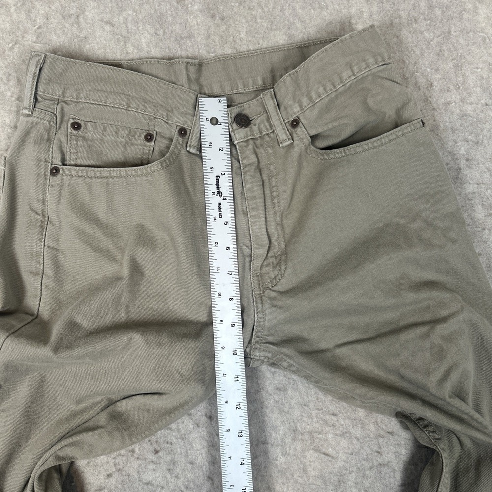 Levis 505 Jeans Mens 31x30 Tan Khaki Denim White Tab Straight Leg Regular Fit - Picture 3 of 10
